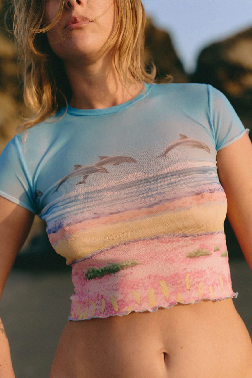 T-shirt Flower Dolphins